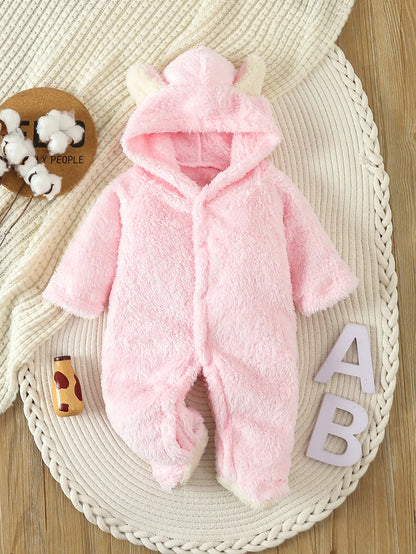 Cubby Bear Sherpa Hooded Footed Jumpsuit - Blush Pink