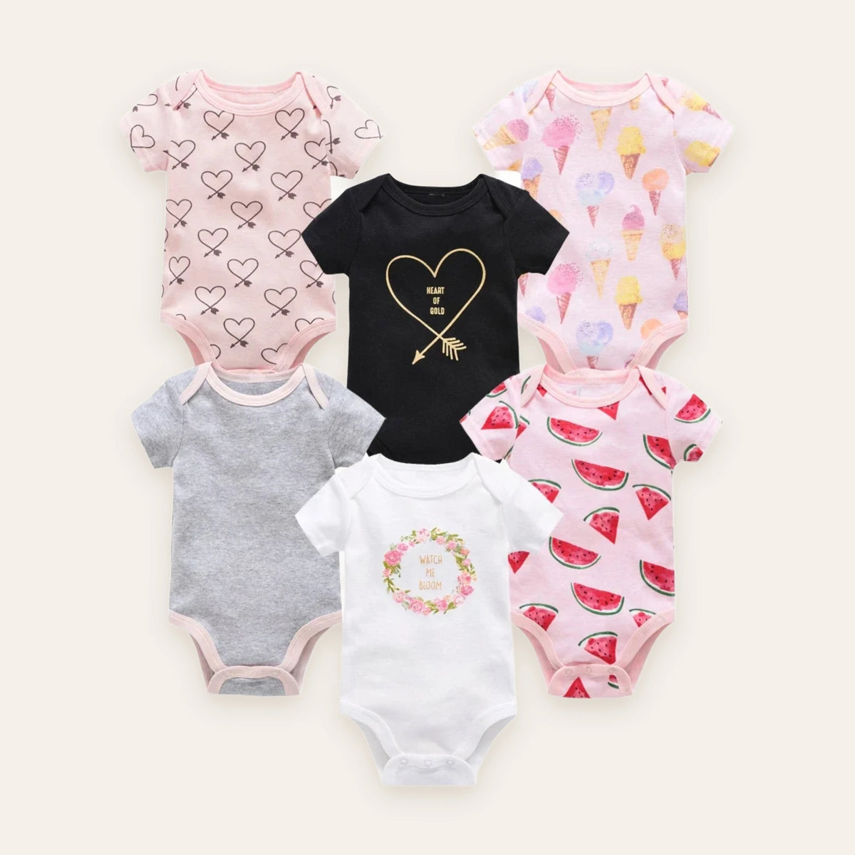 Little Blossom Short-Sleeve Bodysuit Multi-Pack