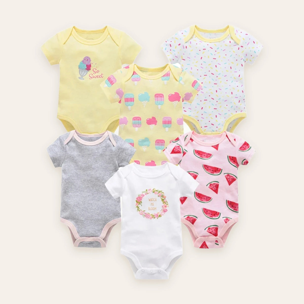Little Blossom Short-Sleeve Bodysuit Multi-Pack