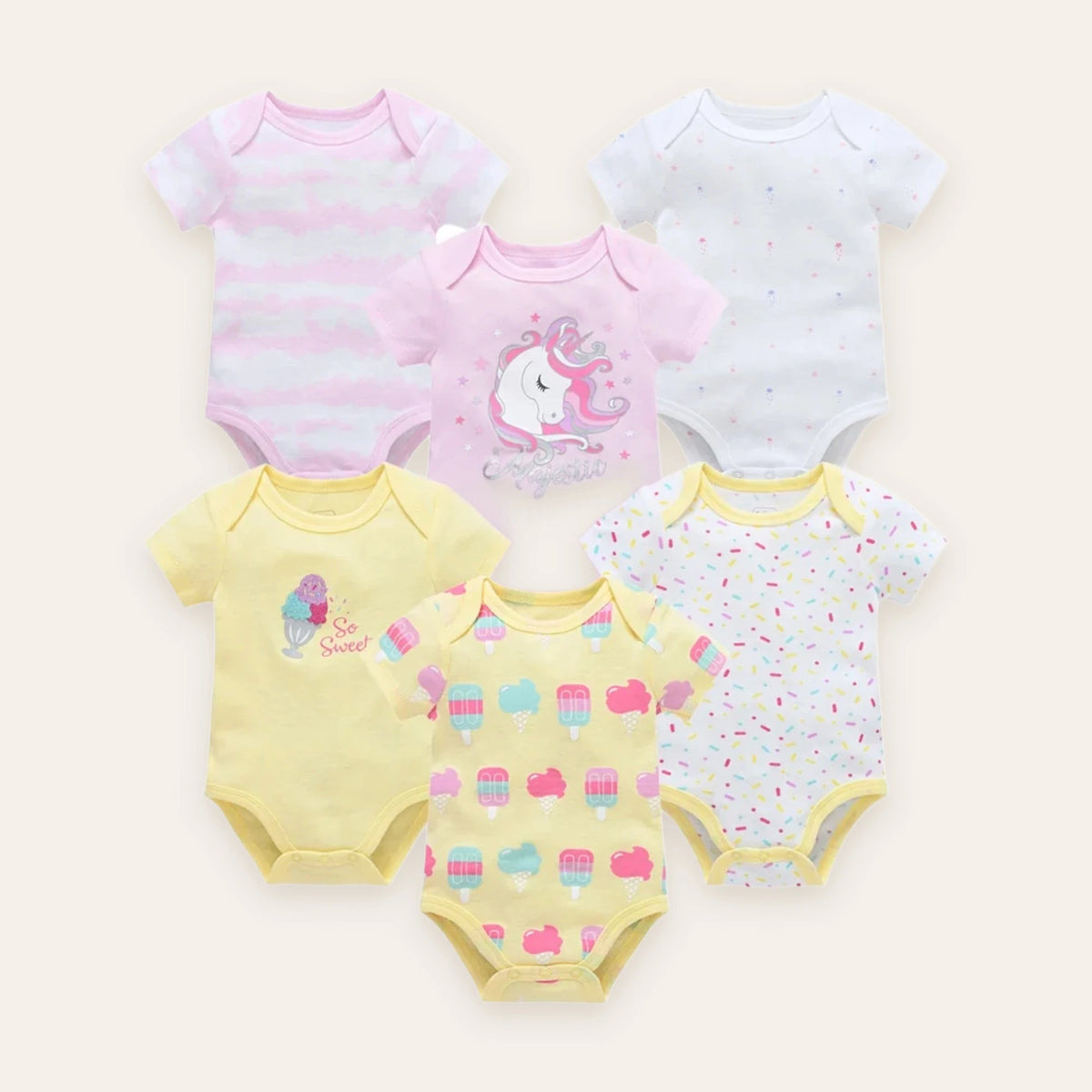 Little Blossom Short-Sleeve Bodysuit Multi-Pack