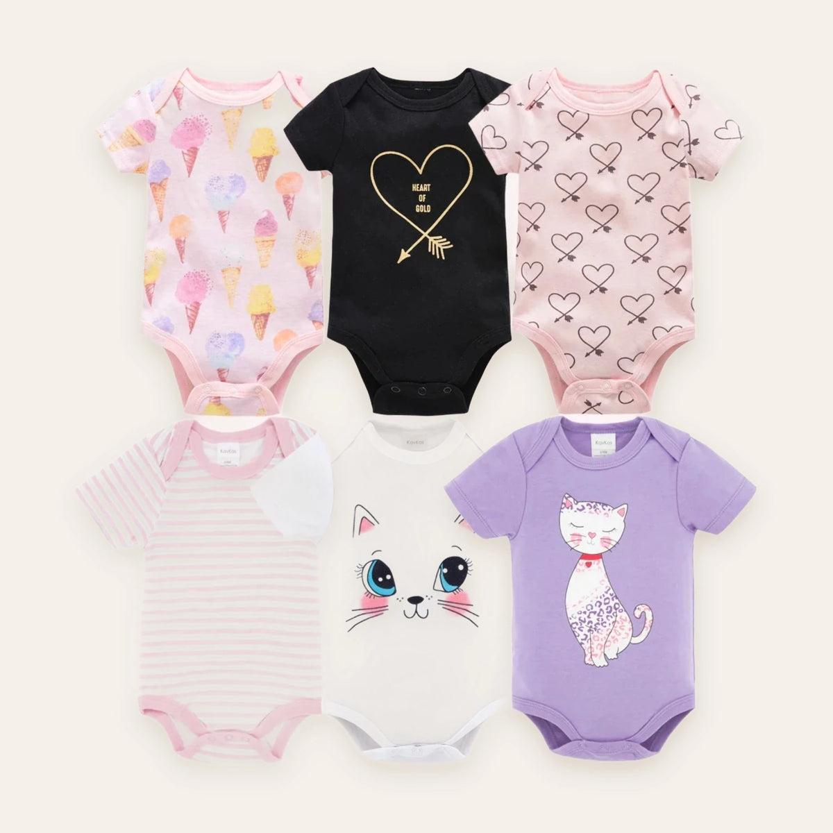 Little Blossom Short-Sleeve Bodysuit Multi-Pack