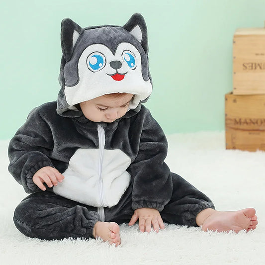 Storm the Grey Puppy Baby Romper