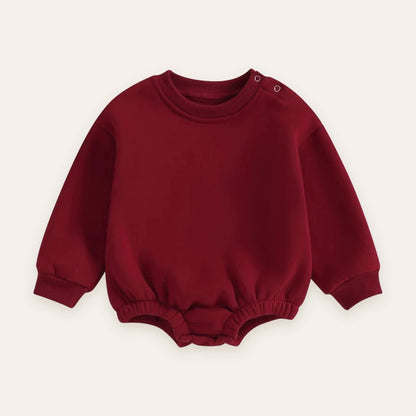 Cozy Fleece Bubble Sweatshirt Romper
