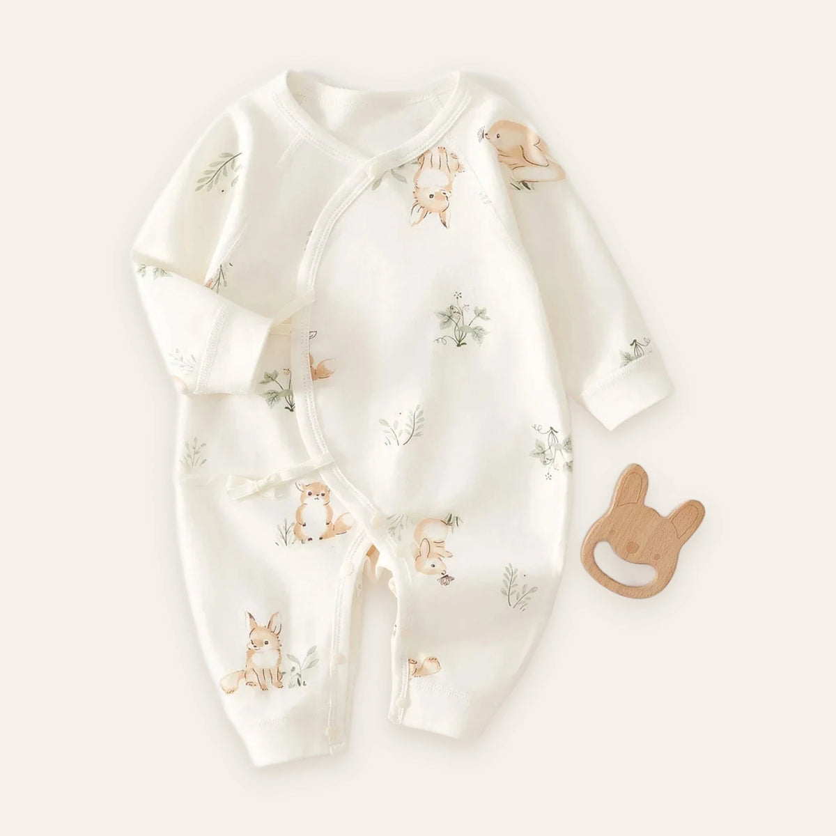 Embroidered Cotton Newborn Jumpsuit