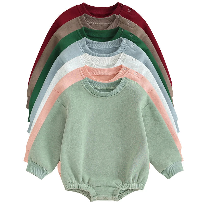 Pink Fleece Bubble Sweatshirt Romper