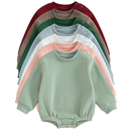 Pink Fleece Bubble Sweatshirt Romper