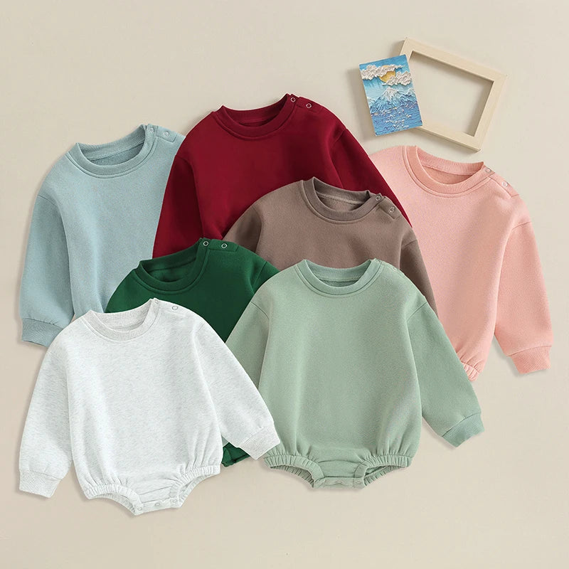 Pink Fleece Bubble Sweatshirt Romper