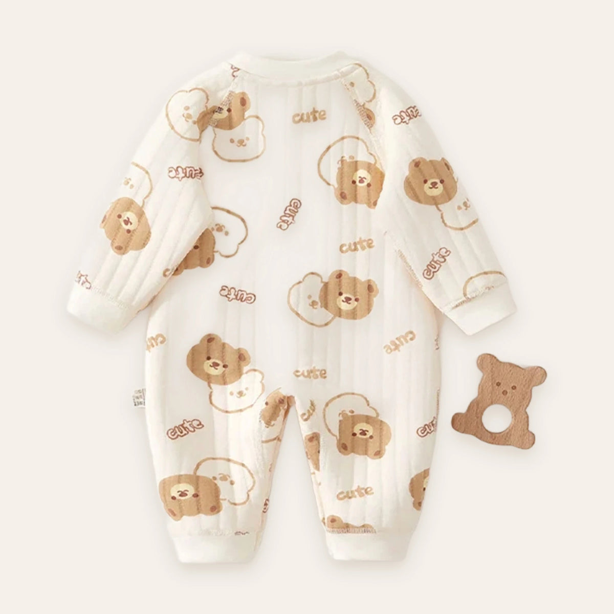 Teddy Bear Print Cotton Jumpsuit