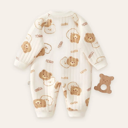 Teddy Bear Print Cotton Jumpsuit