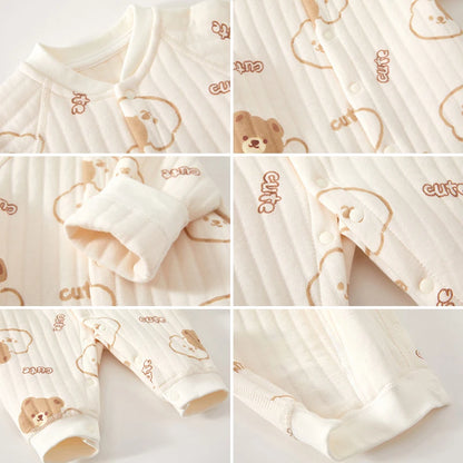 Teddy Bear Print Cotton Jumpsuit