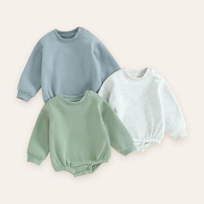 Cozy Fleece Bubble Sweatshirt Romper