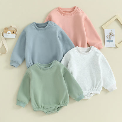 Pink Fleece Bubble Sweatshirt Romper