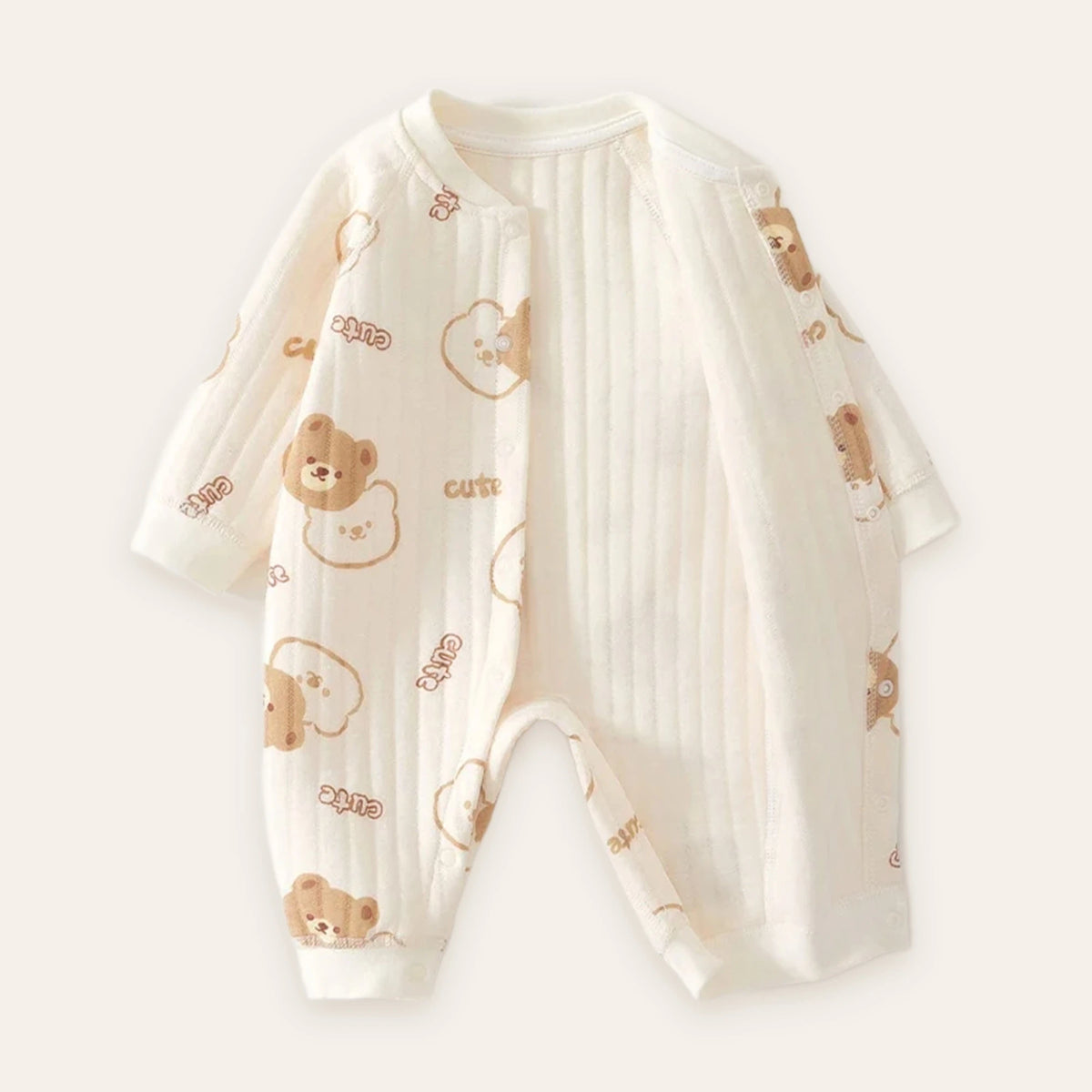 Teddy Bear Print Cotton Jumpsuit