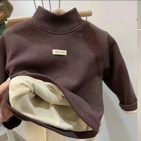 Fleece-Lined Mock Neck Top