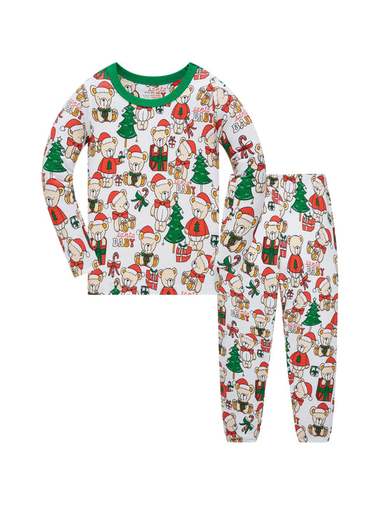 Holiday Trees 100% Cotton Kids Pajama Set