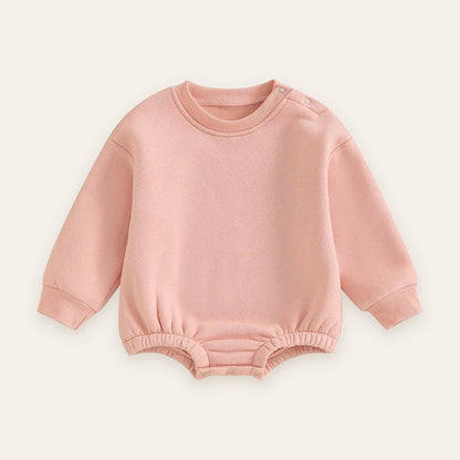 Pink Fleece Bubble Sweatshirt Romper