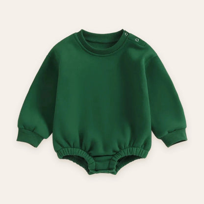 Cozy Fleece Bubble Sweatshirt Romper