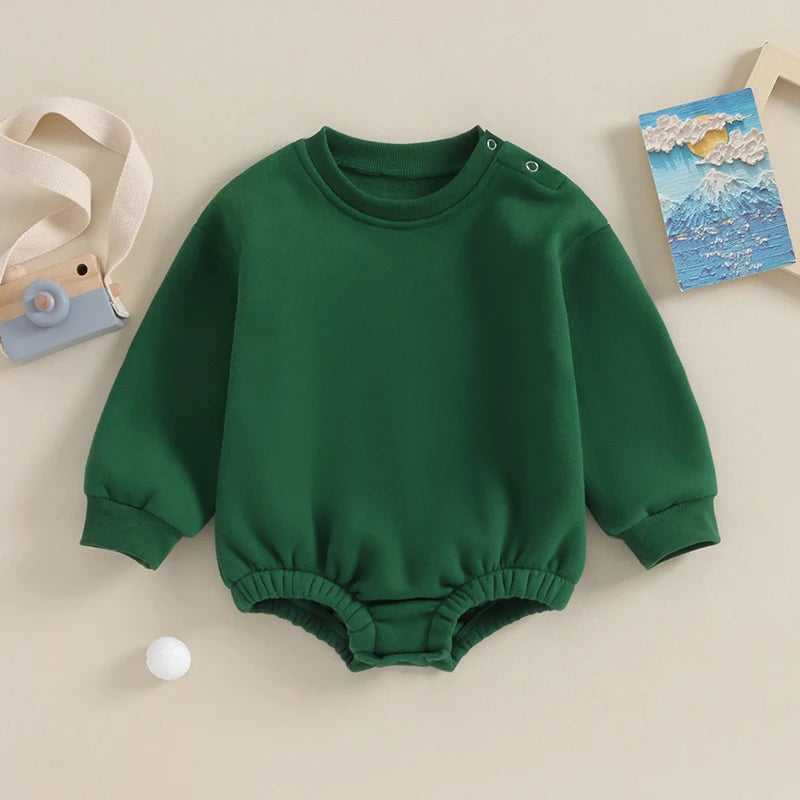 Pink Fleece Bubble Sweatshirt Romper