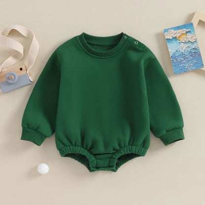 Pink Fleece Bubble Sweatshirt Romper