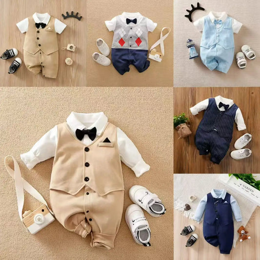 Little Gentleman Bow Tie Romper