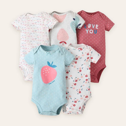 Sweet Blossom Short-Sleeve Bodysuit 5-Pack