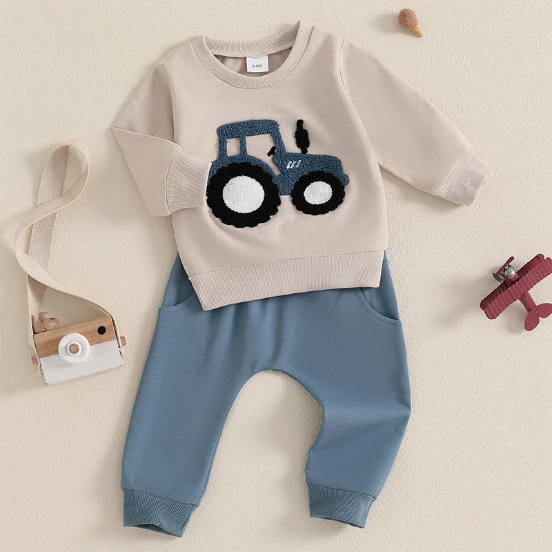 Little Tractor Sweatshirt & Jogger Set