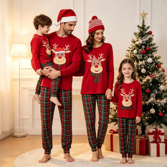 Merry Reindeer Matching Family Christmas Pajamas
