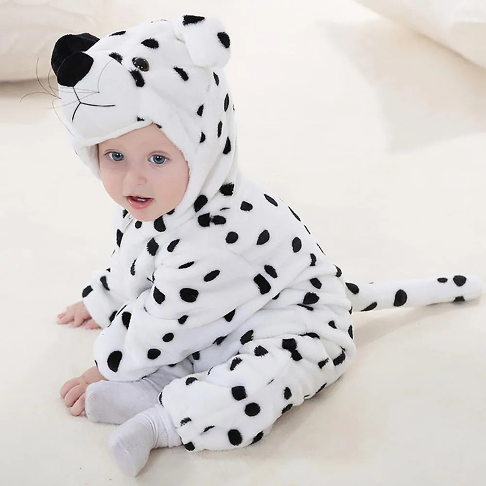 Frost the Snow Leopard Baby Romper