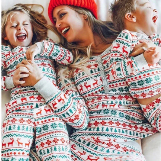 Jolly Allover Print Matching Family Christmas Pajamas