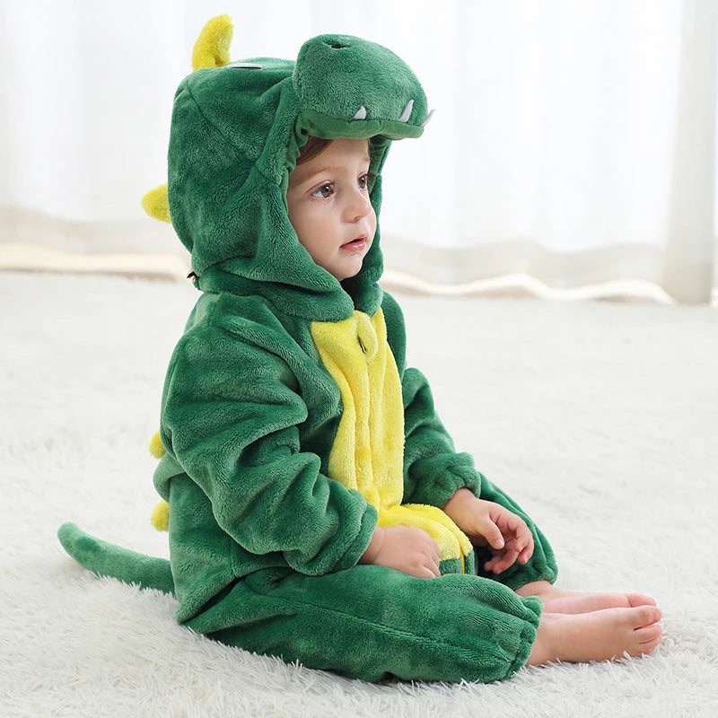 Basil the Green Dragon Baby Romper