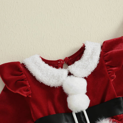 Santa Baby Plush Bodysuit Dress