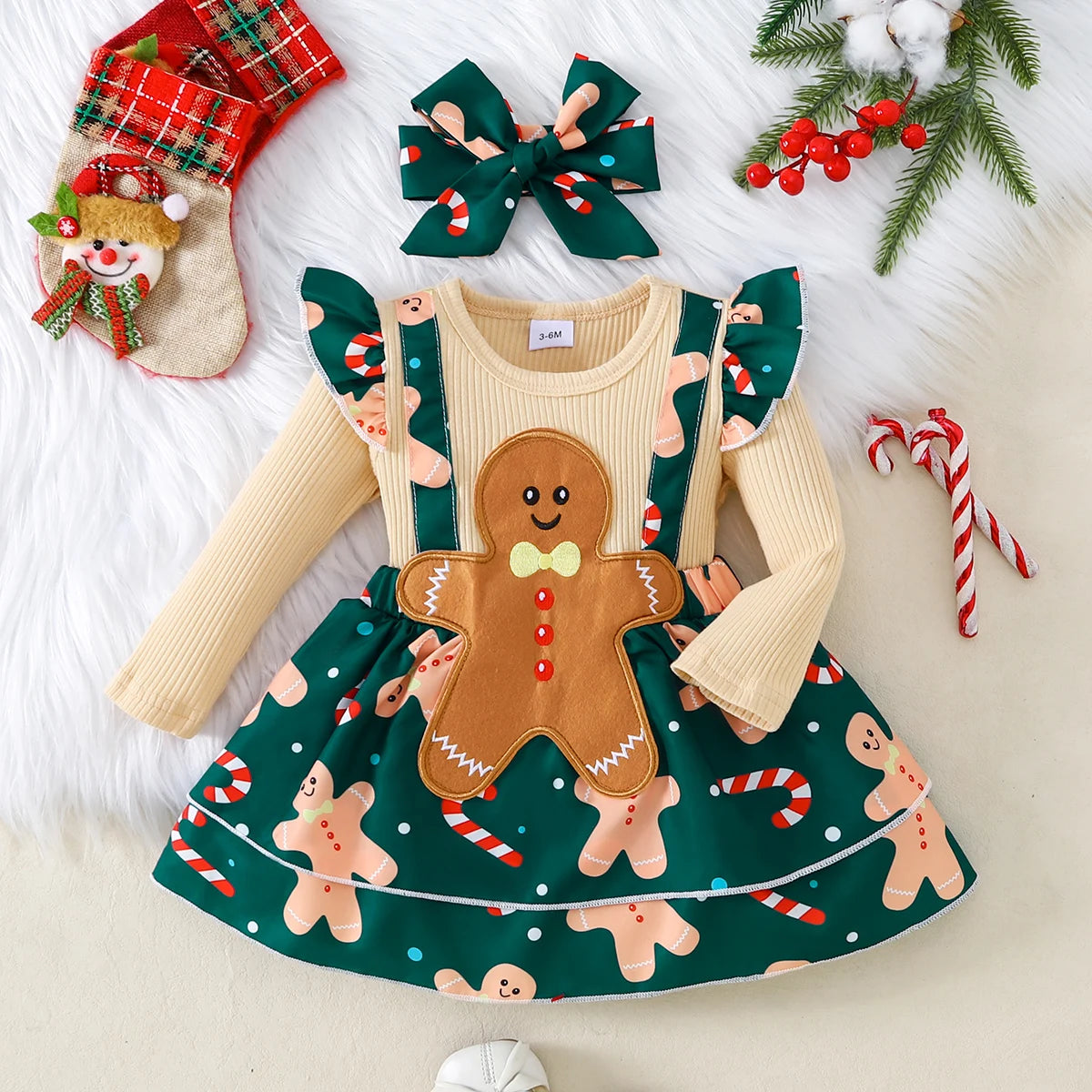 Gingerbread Girl Overall Set
