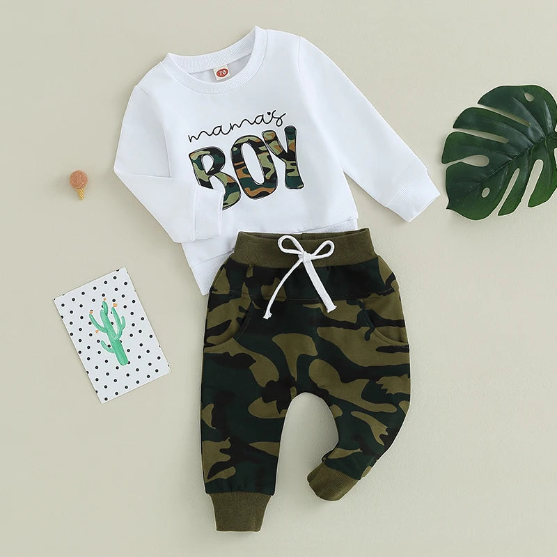 Little Boss Camo Sweatshirt & Jogger Set