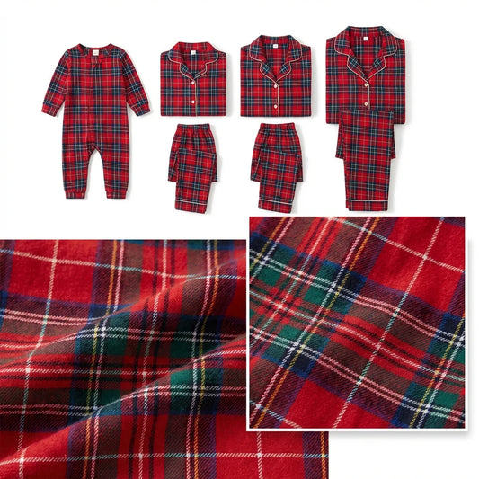 Red Plaid 100% Cotton Matching Family Pajamas