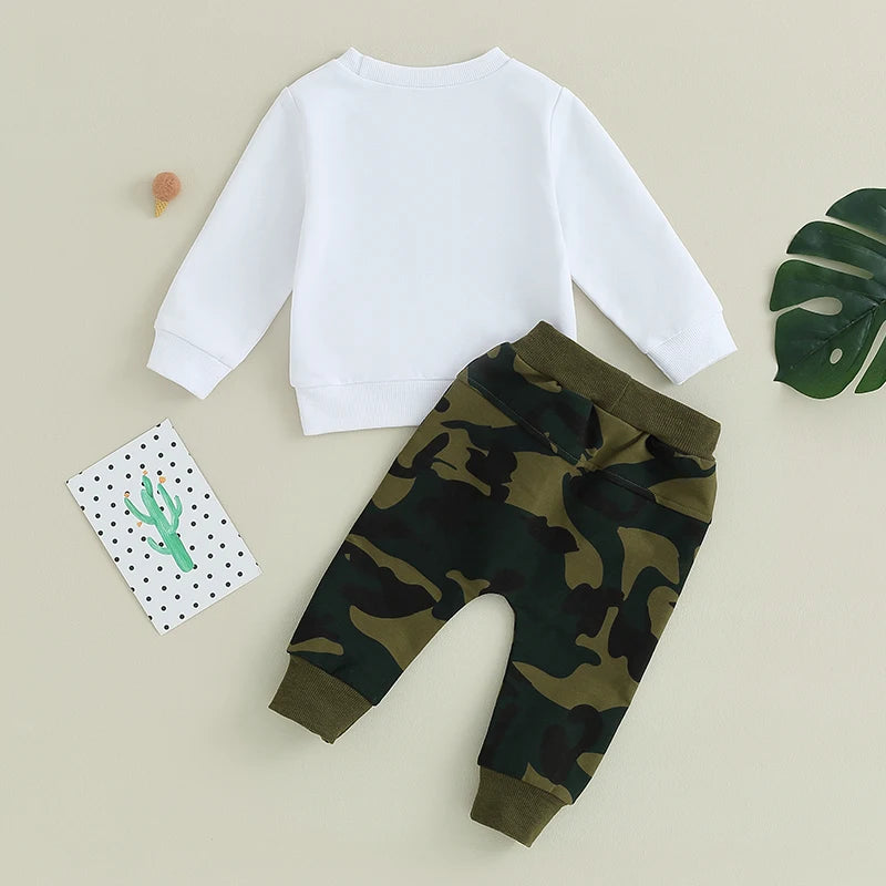 Little Boss Camo Sweatshirt & Jogger Set