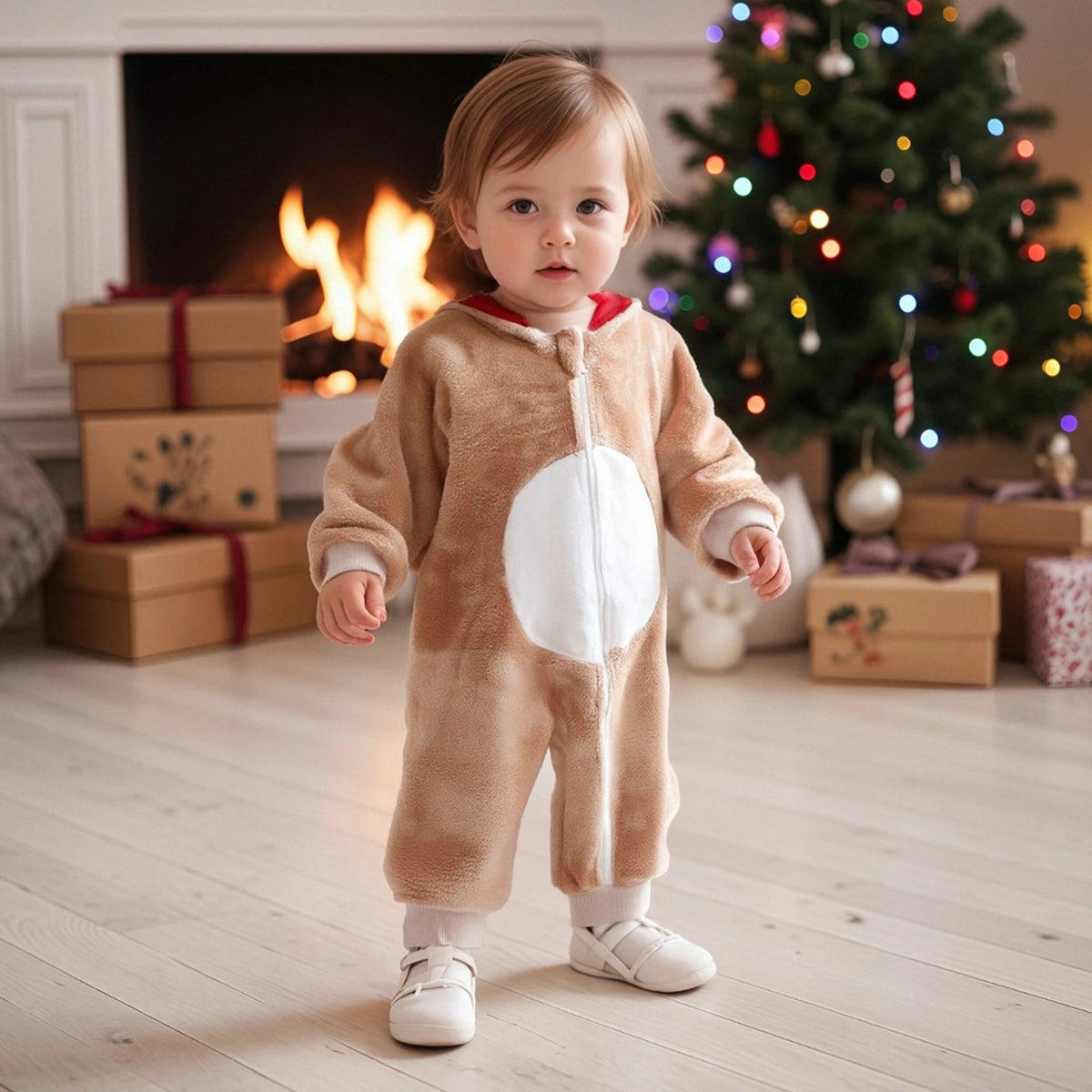 Reindeer Ears Hooded Romper
