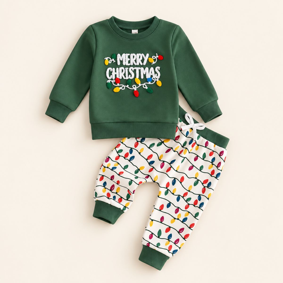 Green Merry Christmas two-piece outfit