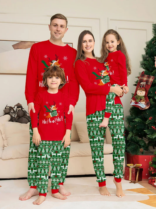 Matching family Christmas pajamas red